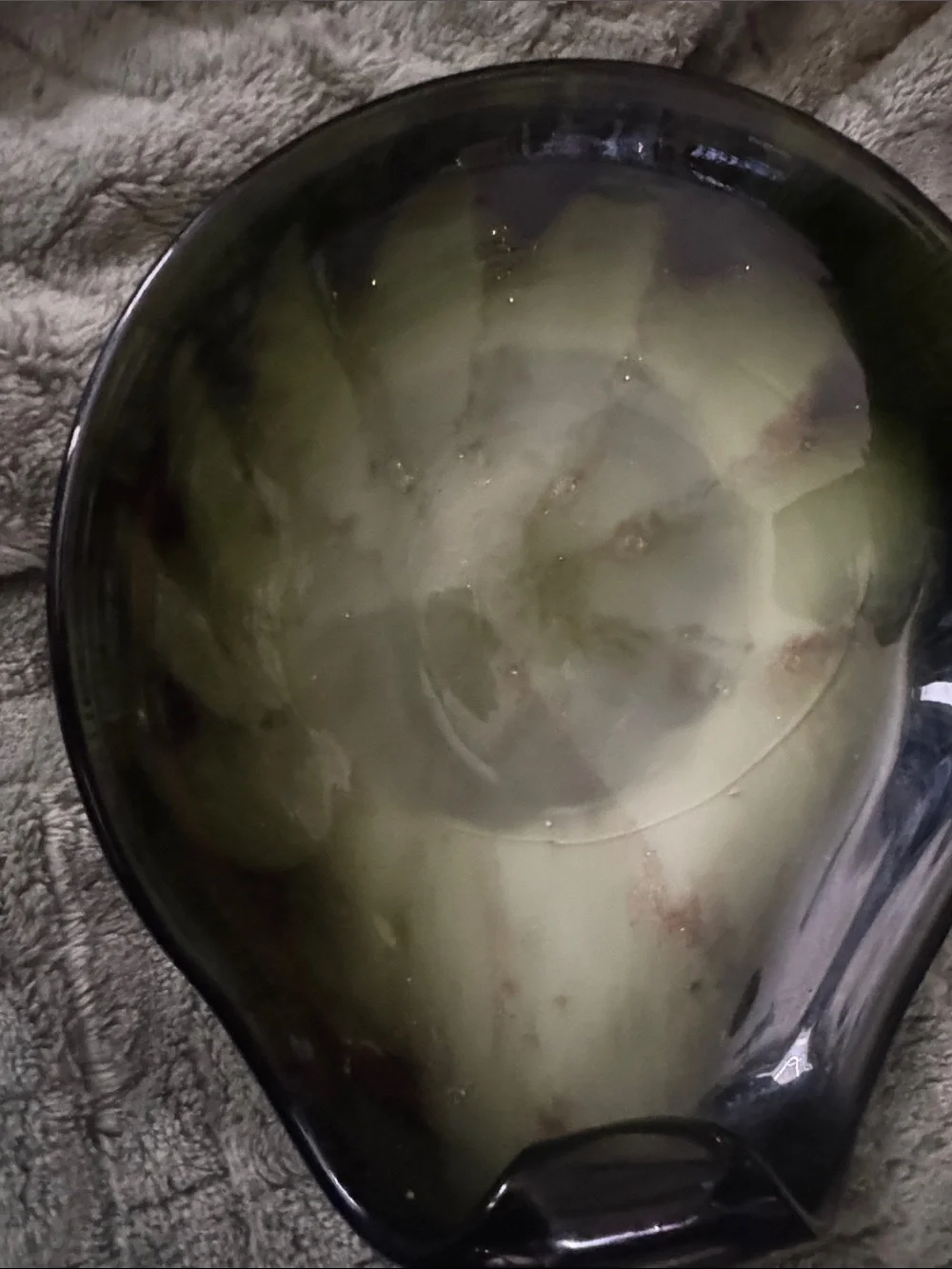 Vintage Murano Art Glass Handkerchief Bowl Green Swirl Gold Aventurine MCm